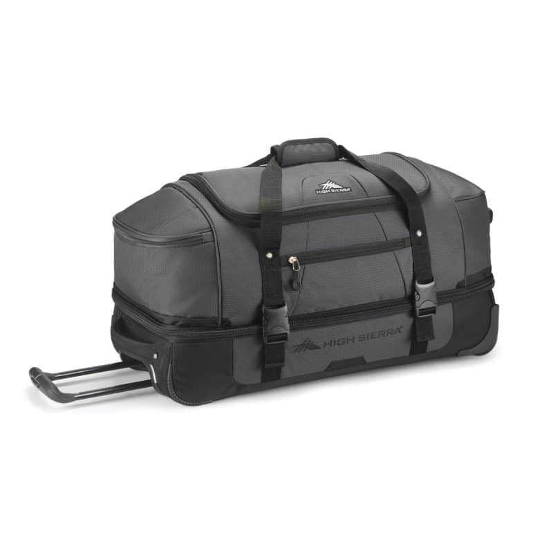High Sierra® Fairlead 28" Drop Bottom Wheeled Duffel - Mercury-Black - 1