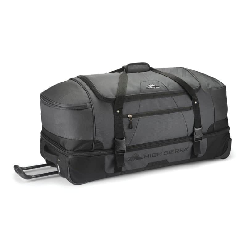 High Sierra® Fairlead 34" Drop Bottom Wheeled Duffel - Mercury-Black - 1