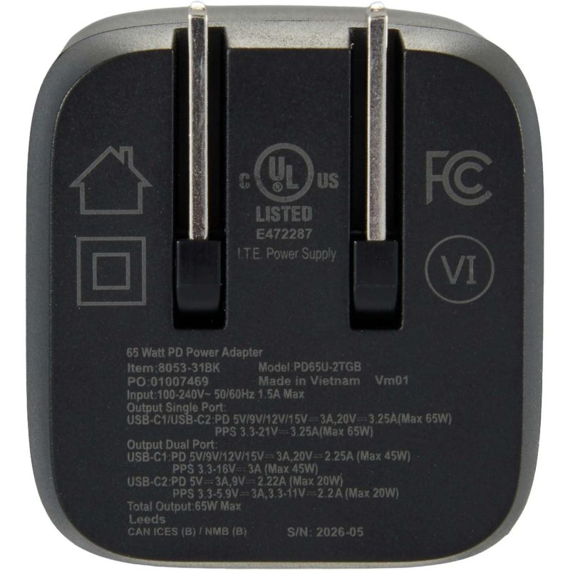 High Sierra 65W USB Wall Charger and Cable Kit - 4