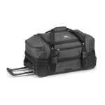 High Sierra Fairlead 22" Drop Bottom Wheeled Duffel - Mercury-Black - 1