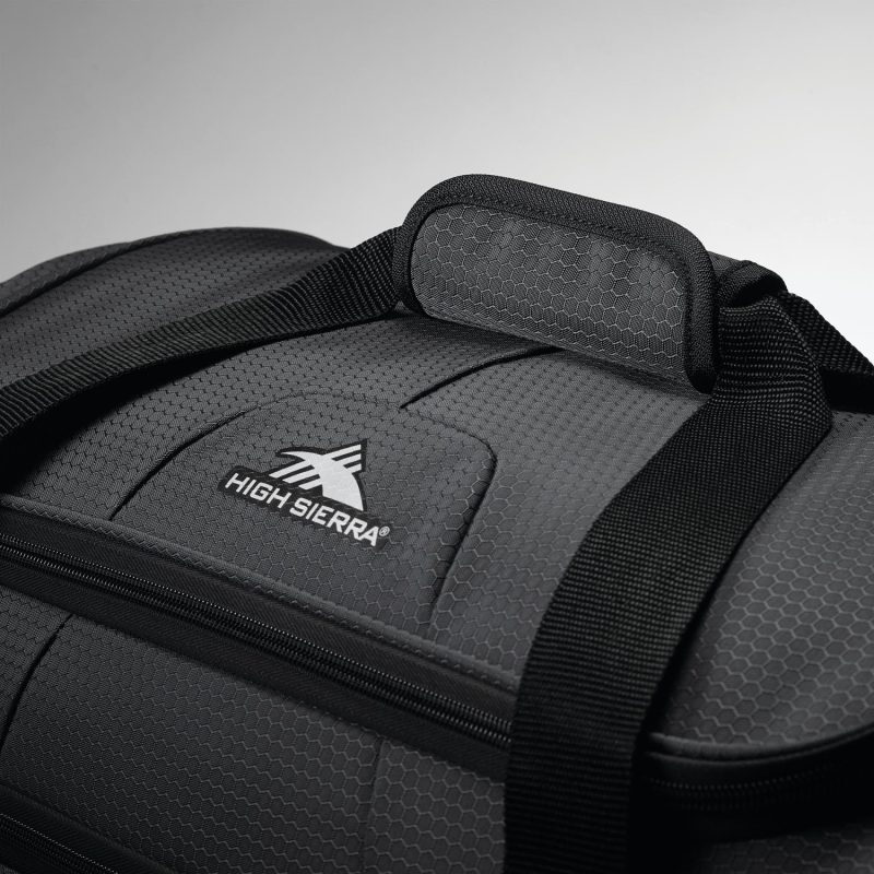 High Sierra Fairlead 22" Drop Bottom Wheeled Duffel - Mercury-Black - 4