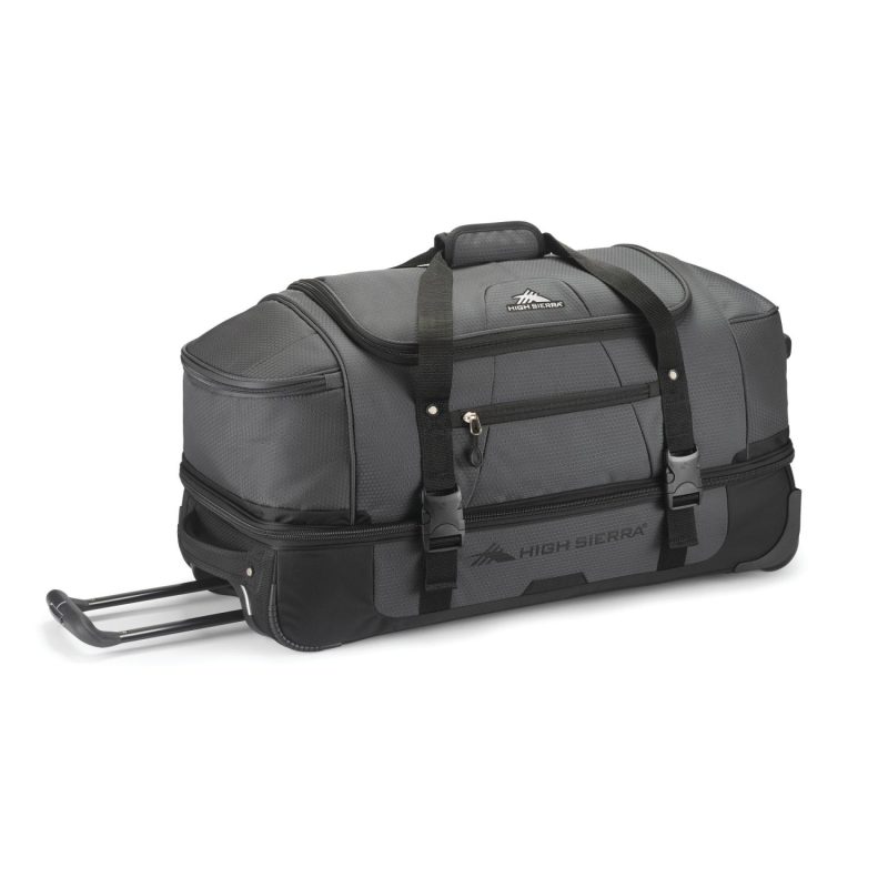 High Sierra Fairlead 28" Drop Bottom Wheeled Duffel - Mercury-Black - 1