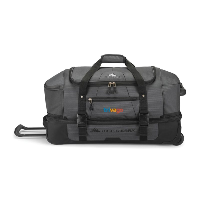 High Sierra Fairlead 28" Drop Bottom Wheeled Duffel - Mercury-Black - 6