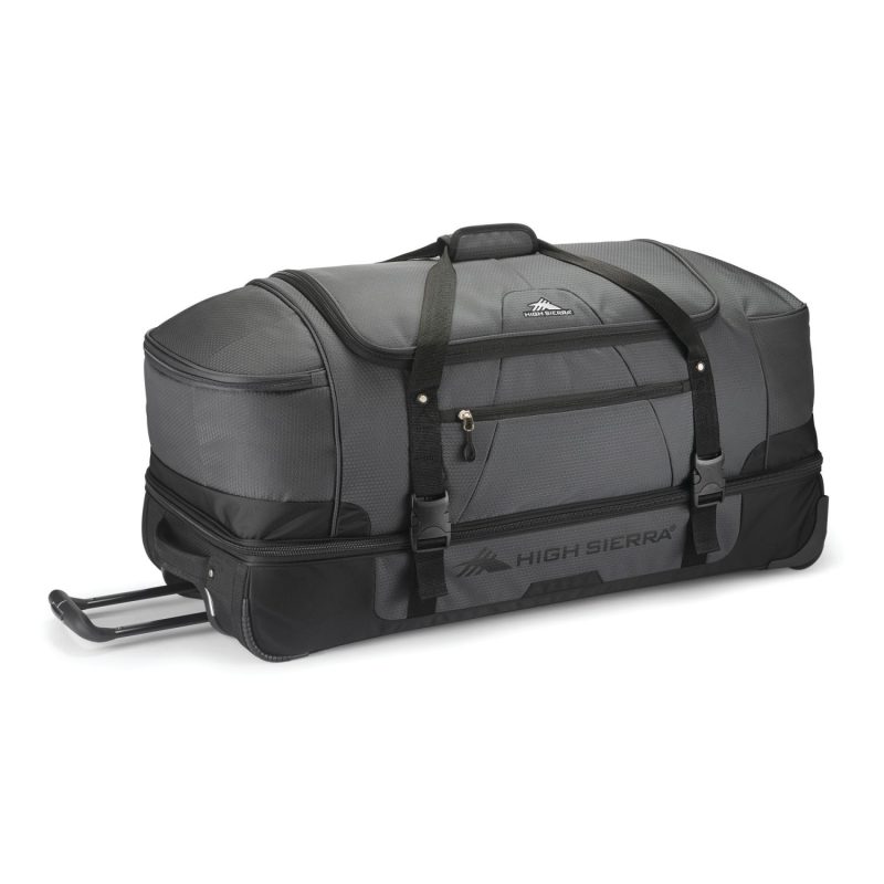 High Sierra Fairlead 34" Drop Bottom Wheeled Duffel - Mercury-Black - 1