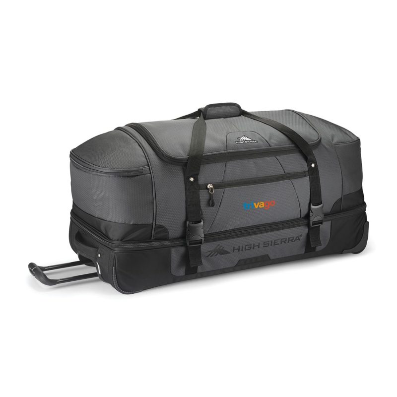 High Sierra Fairlead 34" Drop Bottom Wheeled Duffel - Mercury-Black