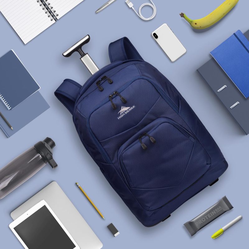 High Sierra Freewheel Pro Wheeled Backpack - True Navy - 4